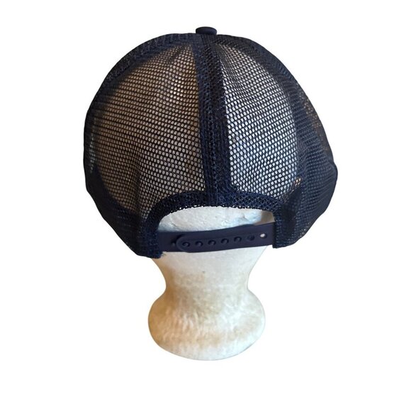 Yaesu Communications Royal Pacific Navy Blue Mesh Trucker Hat 57% Cotton 19% Pol - Picture 3 of 5